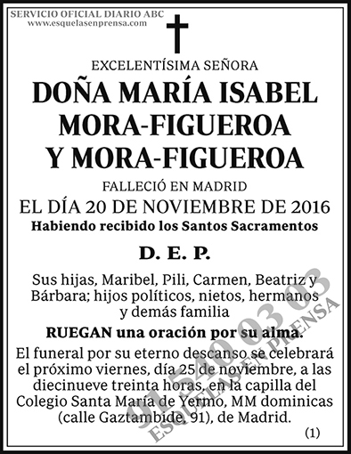 María Isabel Mora-Figueroa y Mora-Figueroa